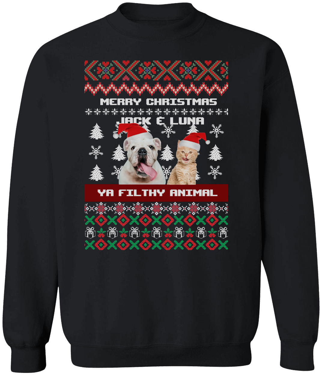 Ugly Christmas Crewneck Sweater – Festively Fur-tastic & Pet-Friendly