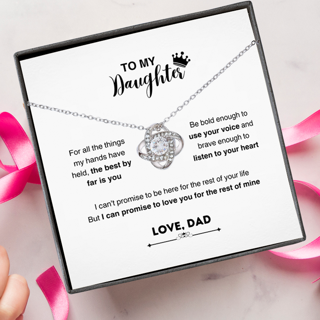 To My Beautiful Daughter, Love Knot Necklace, Gift From Dad, Dad to Daughter Gift, Christmas Gift Idea