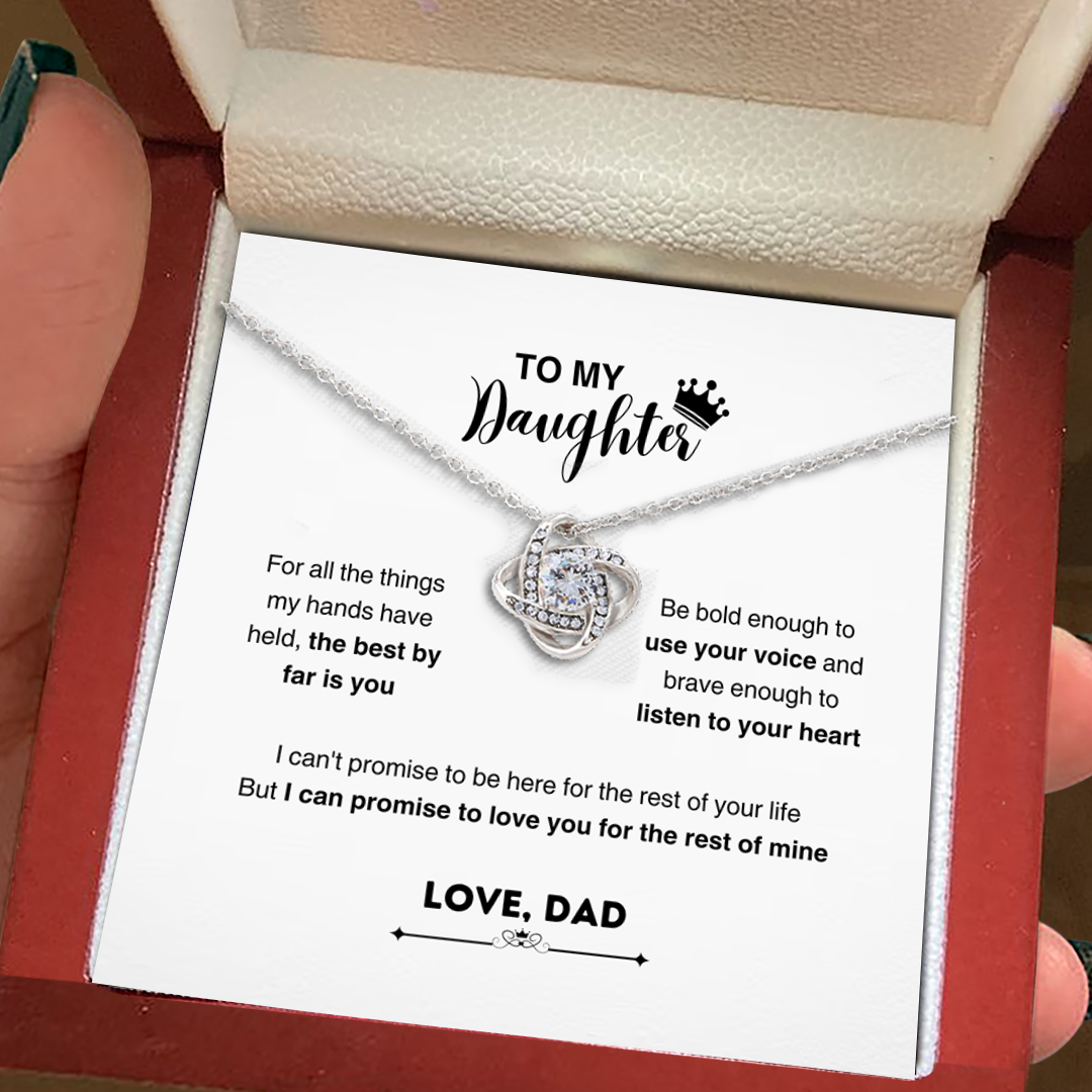 To My Beautiful Daughter, Love Knot Necklace, Gift From Dad, Dad to Daughter Gift, Christmas Gift Idea