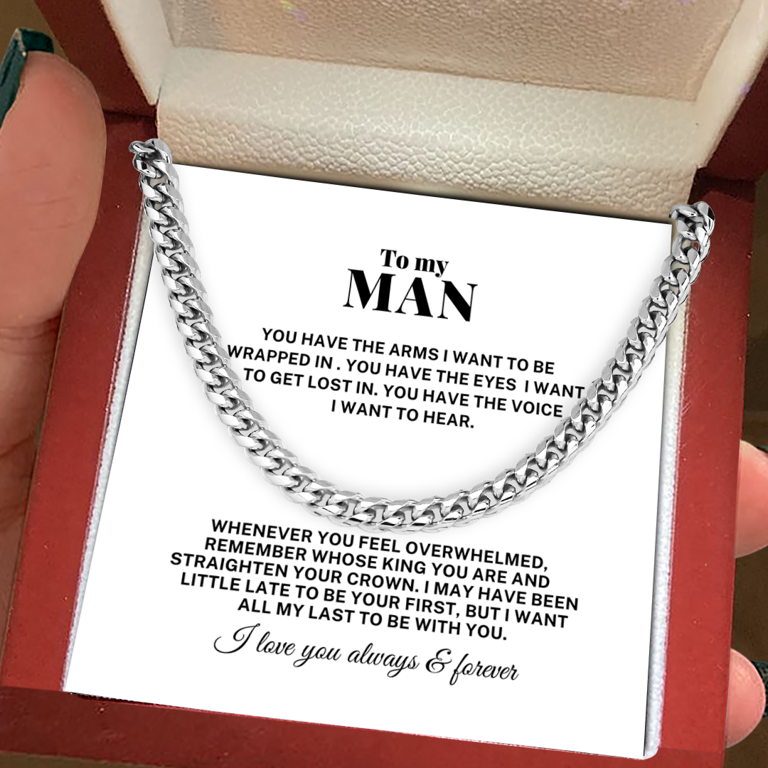 To My Man Be With You Cuban Link Chain Necklace V2