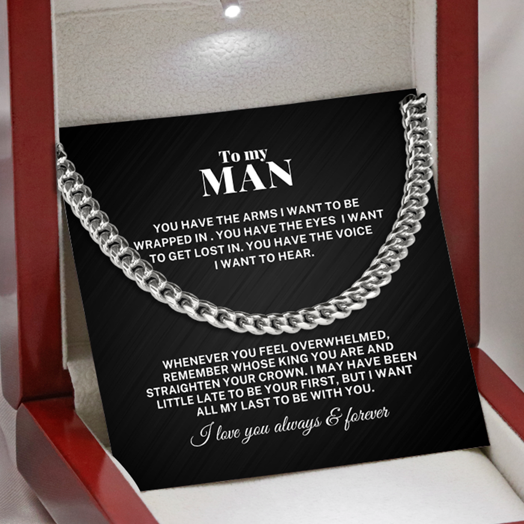 To My Man Be With You Cuban Link Chain Necklace V1