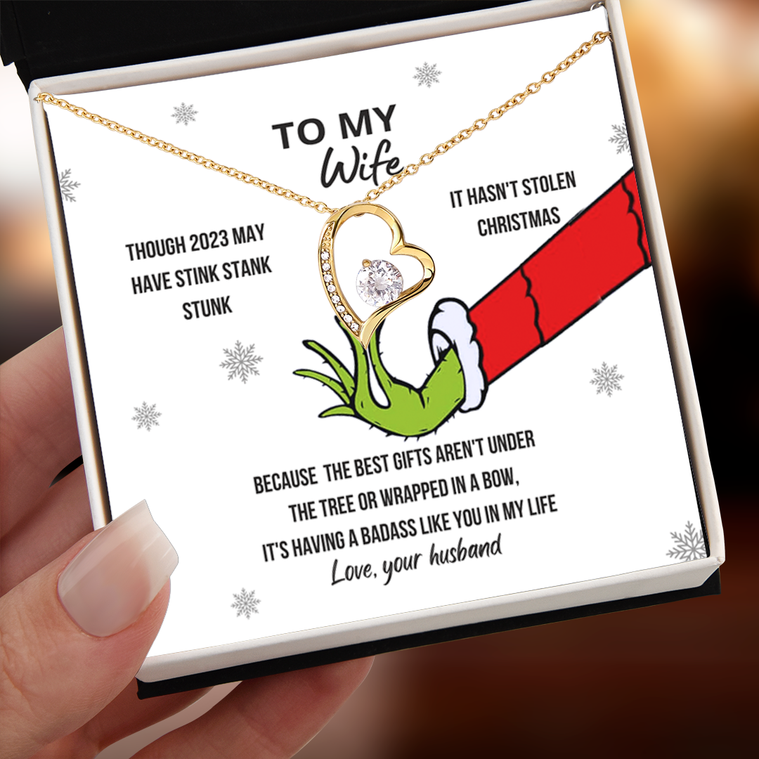 To My Wife Grinch Forever Love Necklace