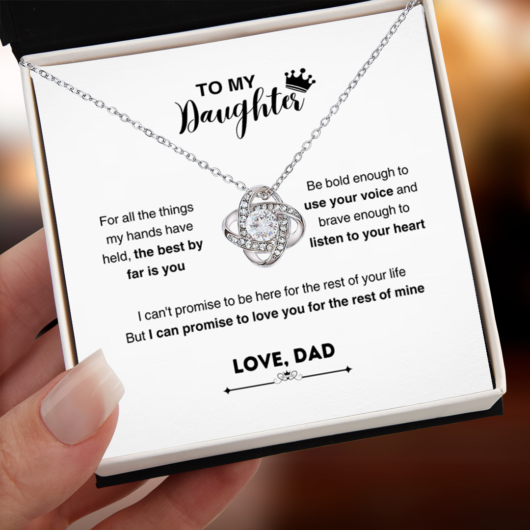 To My Beautiful Daughter, Love Knot Necklace, Gift From Dad, Dad to Daughter Gift, Christmas Gift Idea