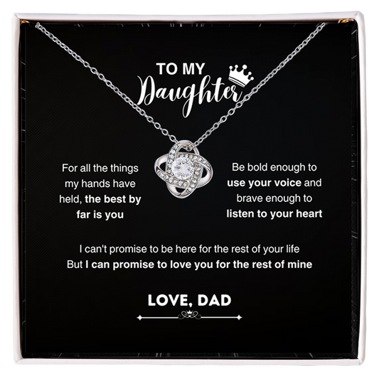 To My Beautiful Daughter, Love Knot Necklace, Gift From Dad, Dad to Daughter Gift, Christmas Gift Idea