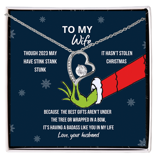 To My Wife Grinch Forever Love Necklace V2