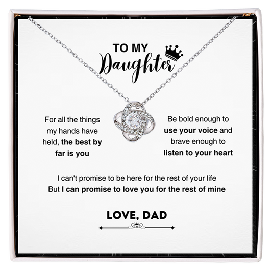 To My Beautiful Daughter, Love Knot Necklace, Gift From Dad, Dad to Daughter Gift, Christmas Gift Idea