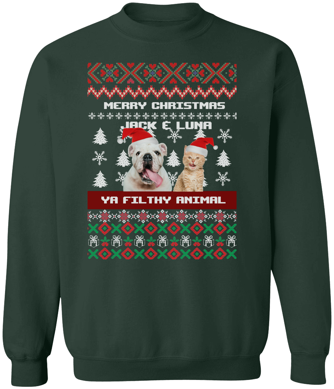 Ugly Christmas Crewneck Sweater – Festively Fur-tastic & Pet-Friendly