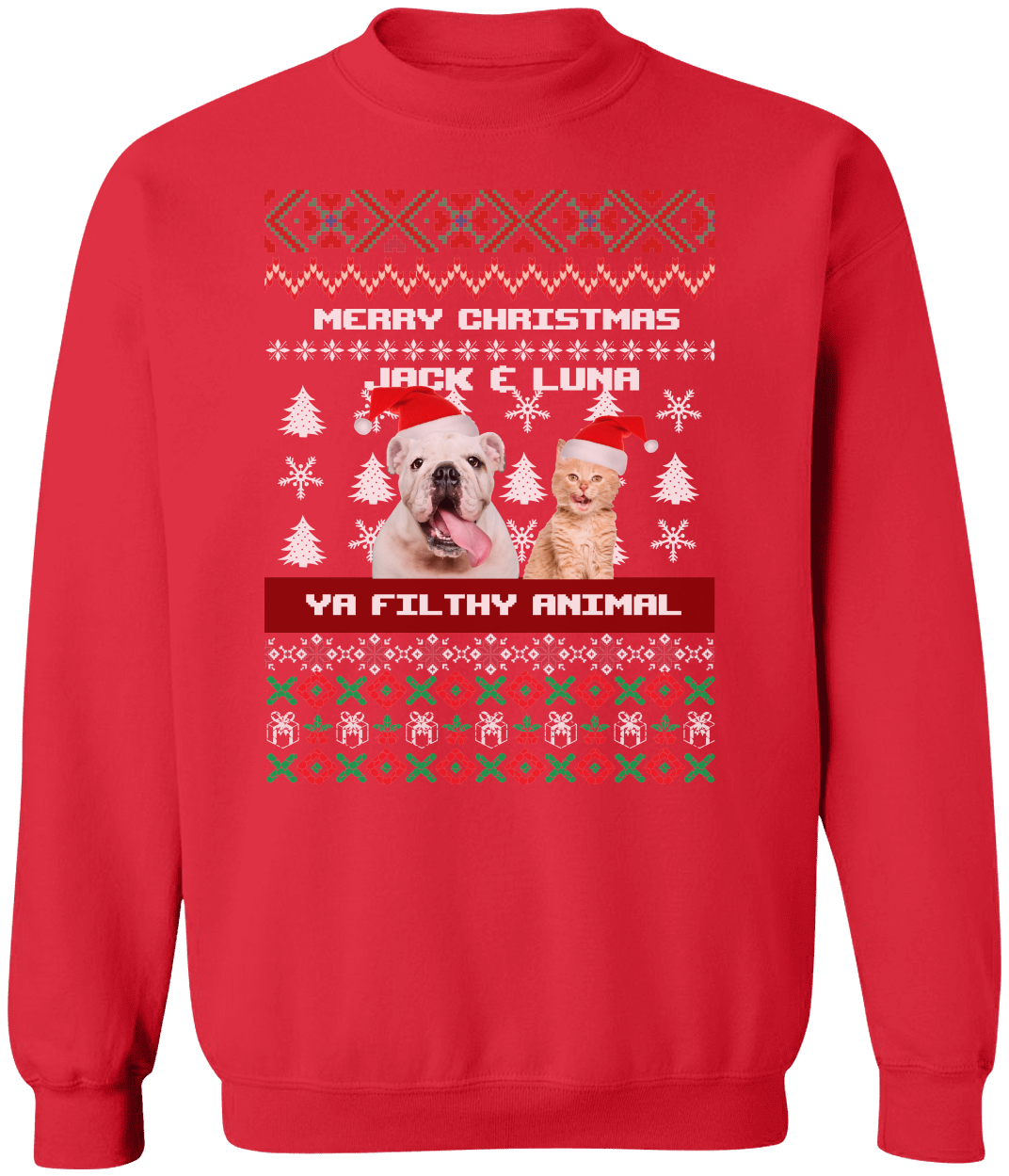 Ugly Christmas Crewneck Sweater – Festively Fur-tastic & Pet-Friendly