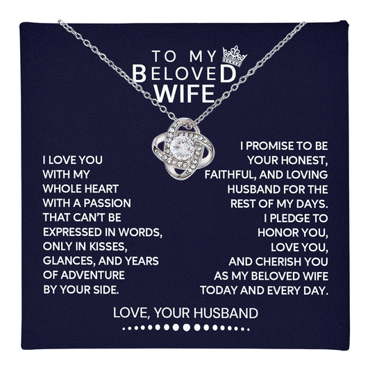 To My Beloved Wife Love Knot Necklace