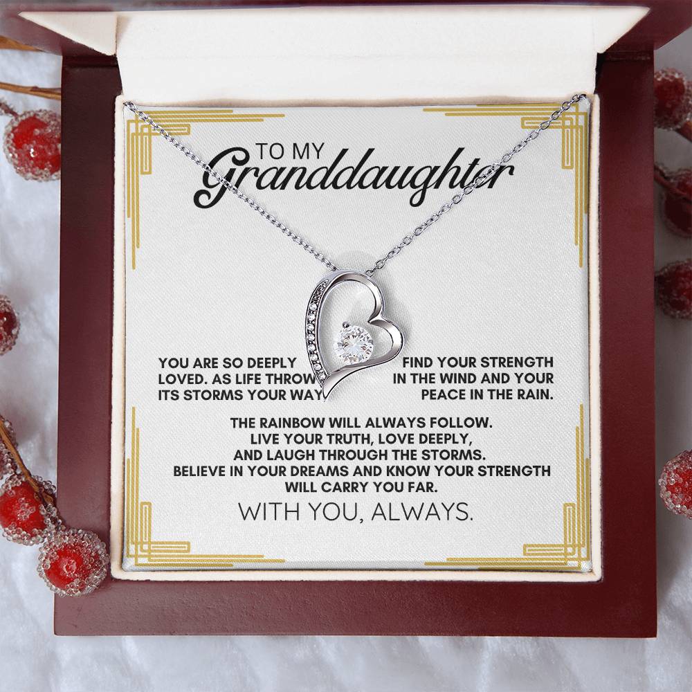 To My Granddaughter: Forever Love Necklace as a Symbol of Strength, Peace, and Unending Love.