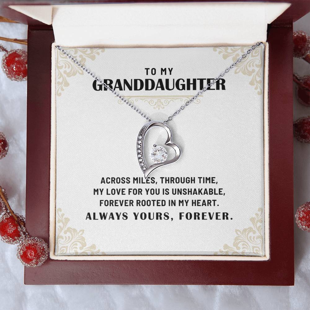 To My Granddaughter: Forever Love Necklace, A Symbol of Timeless Love and Connection.