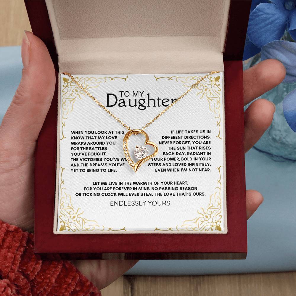 To My Daughter: Forever Love Necklace for Celebrating Your Journey, Power, and Eternal Connection