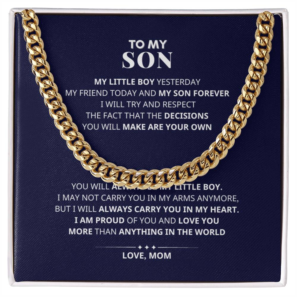 To My Son Cuban Link Chain V1