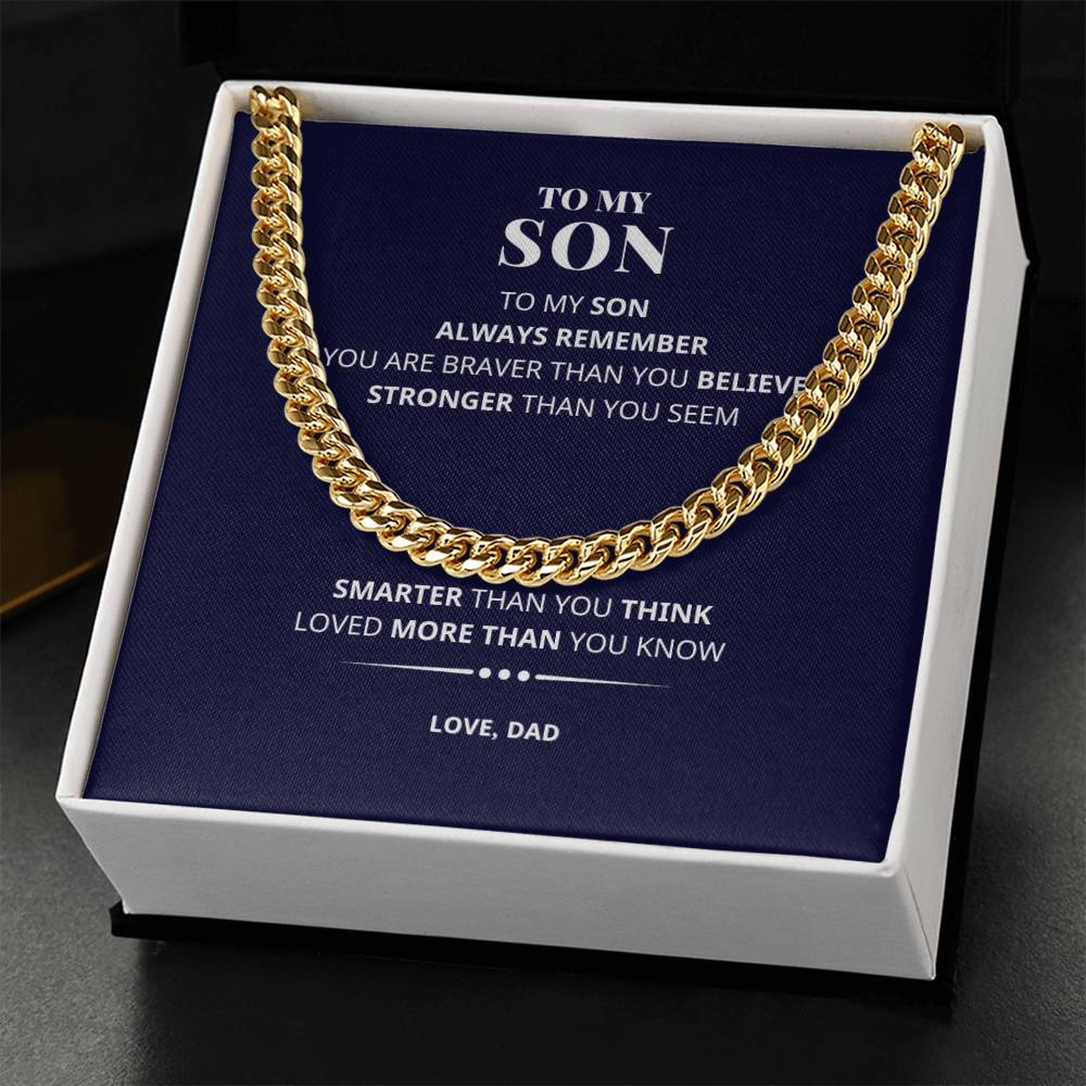 To My Son LOVED MORE THAN YOU KNOW Cuban Link Chain