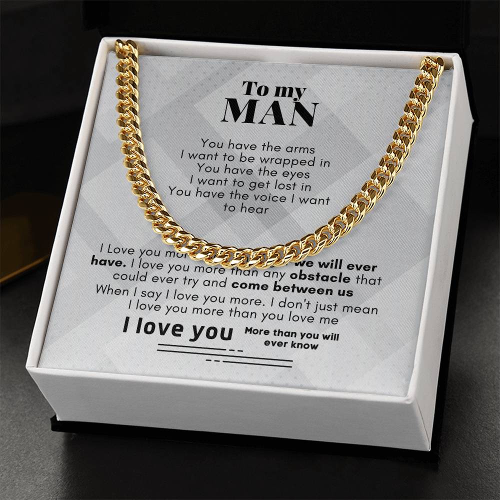 To My Man Cuban Link Chain Necklace V2