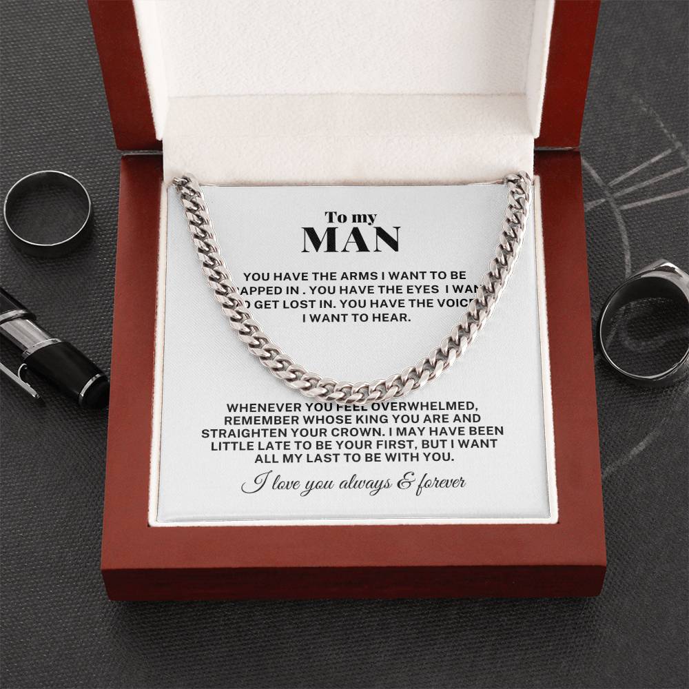 To My Man Be With You Cuban Link Chain Necklace V2