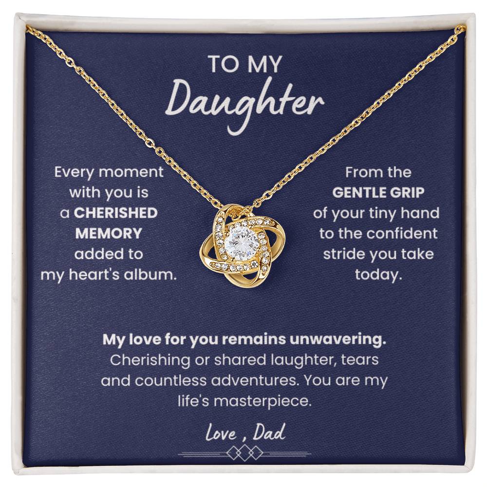 To My Beautiful Daughter, Love Knot Necklace, Gift From Dad, Dad to Daughter Gift, Christmas Gift Idea