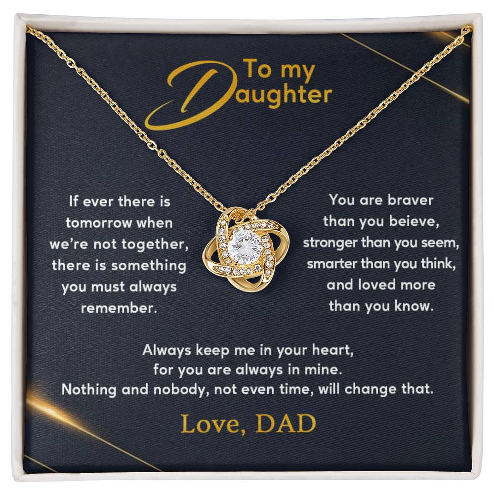 To My Beautiful Daughter, Love Knot Necklace, Gift From Dad, Dad to Daughter Gift, Christmas Gift Idea