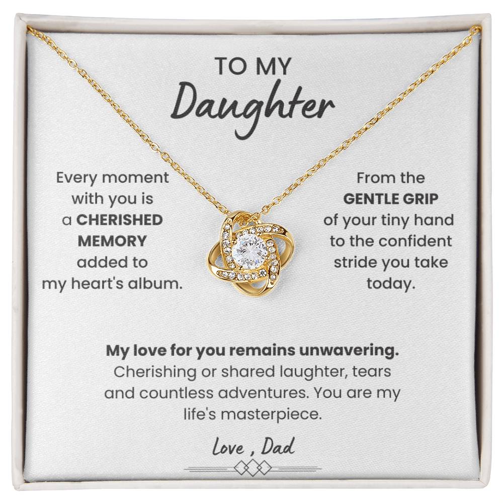 To My Beautiful Daughter, Love Knot Necklace, Gift From Dad, Dad to Daughter Gift, Christmas Gift Idea