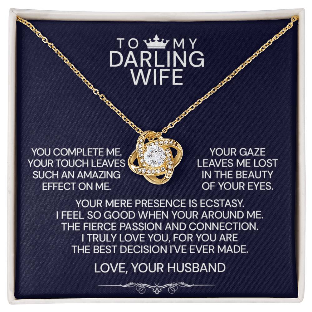 To My Darling Wife Love Knot Necklace