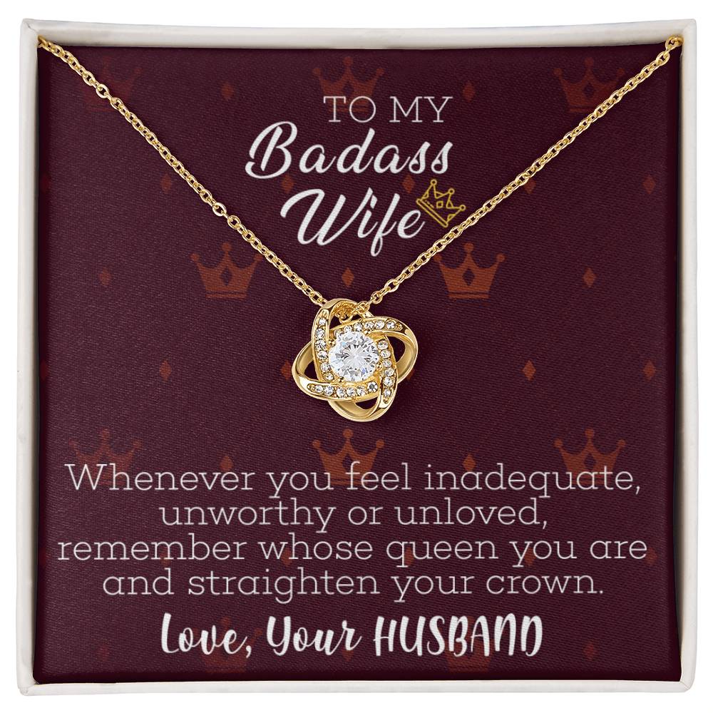 To My Badass Wife Love Knot Necklace