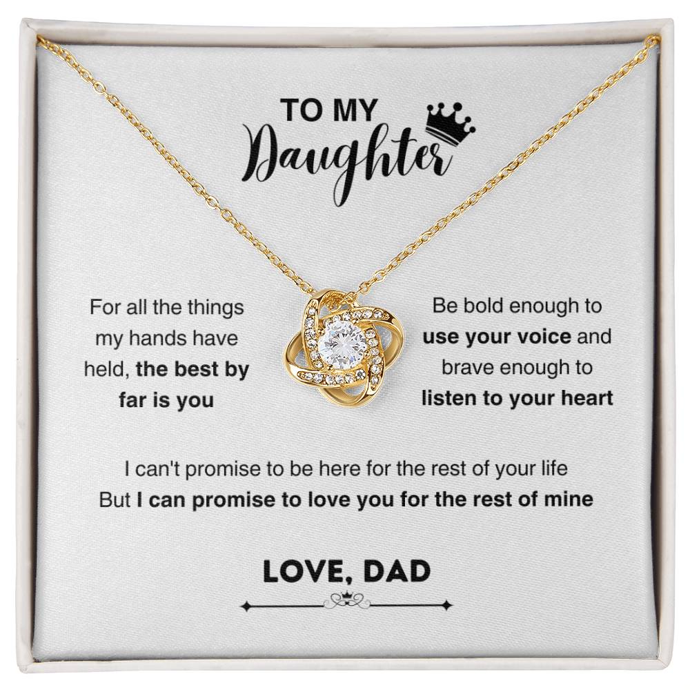 To My Beautiful Daughter, Love Knot Necklace, Gift From Dad, Dad to Daughter Gift, Christmas Gift Idea