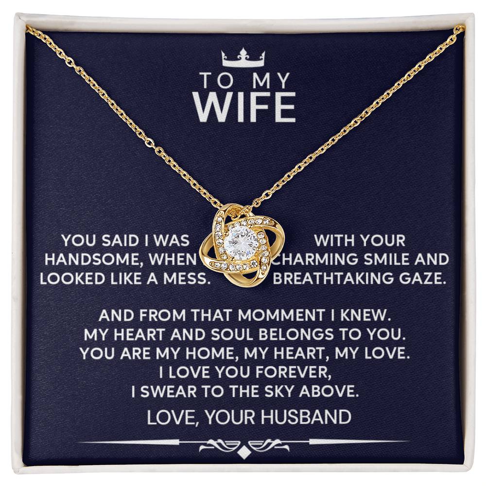 To My Wife I Swear to the Sky Love Knot Necklace