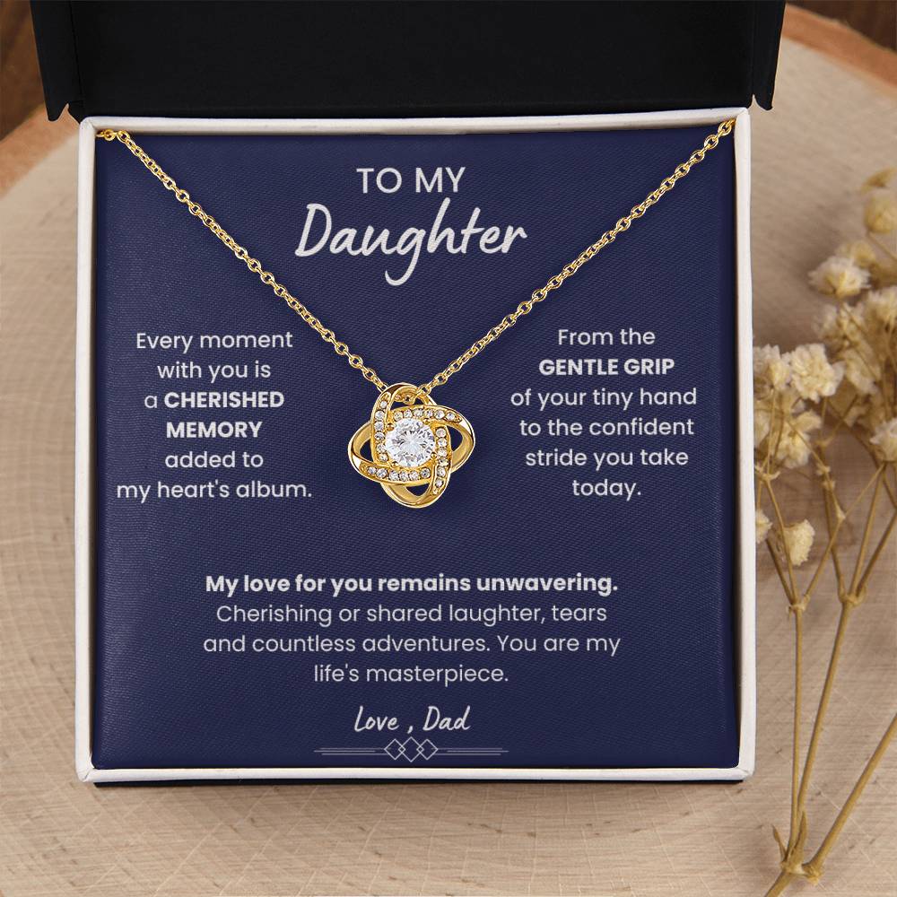 To My Beautiful Daughter, Love Knot Necklace, Gift From Dad, Dad to Daughter Gift, Christmas Gift Idea