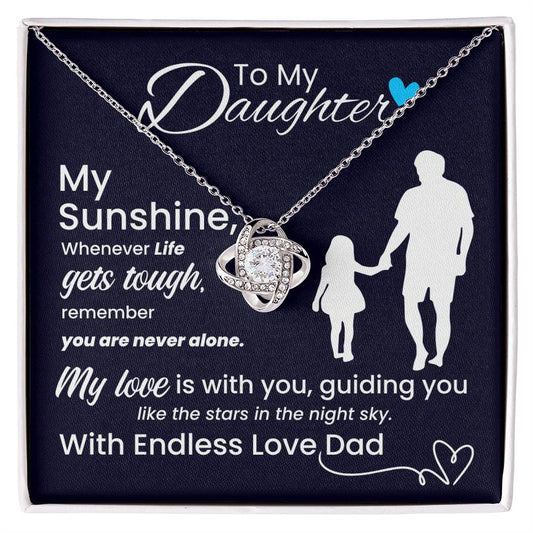 My Sunshine Daughter Love Knot Necklace