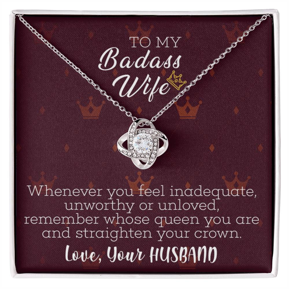 To My Badass Wife Love Knot Necklace