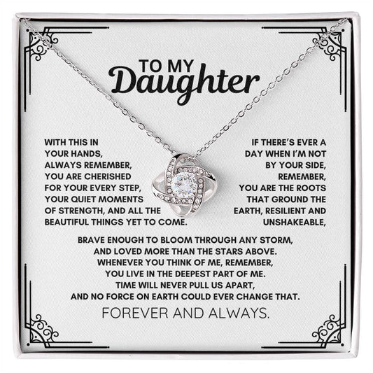 To My Daughter: :Love Knot Necklace Celebrating Love, Strength, and the Journey Ahead