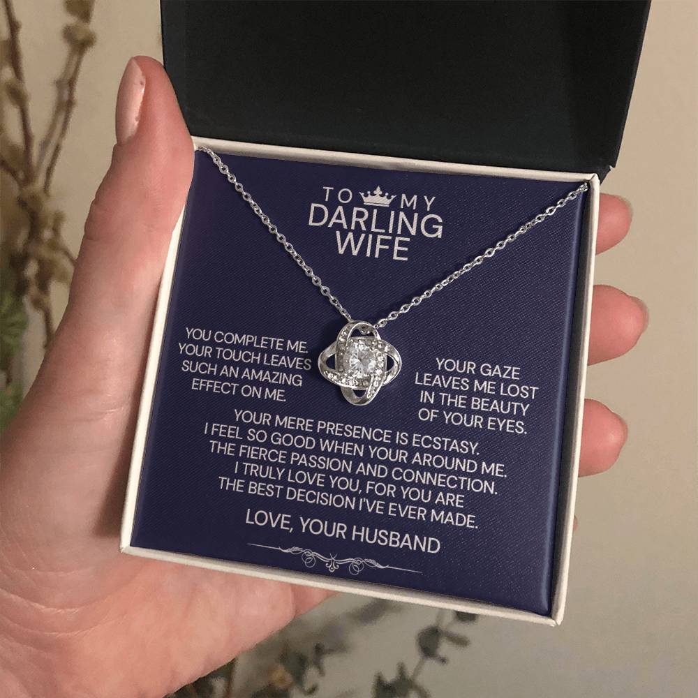 To My Darling Wife Love Knot Necklace