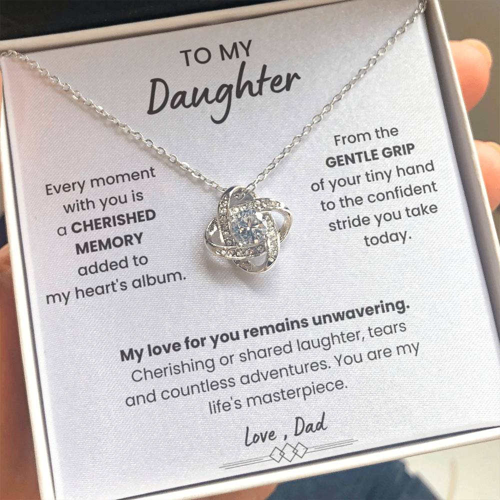 To My Beautiful Daughter, Love Knot Necklace, Gift From Dad, Dad to Daughter Gift, Christmas Gift Idea