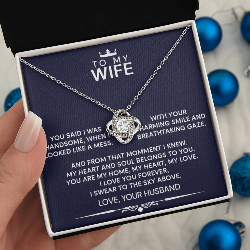 To My Wife I Swear to the Sky Love Knot Necklace