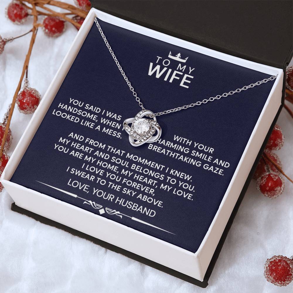 To My Wife I Swear to the Sky Love Knot Necklace