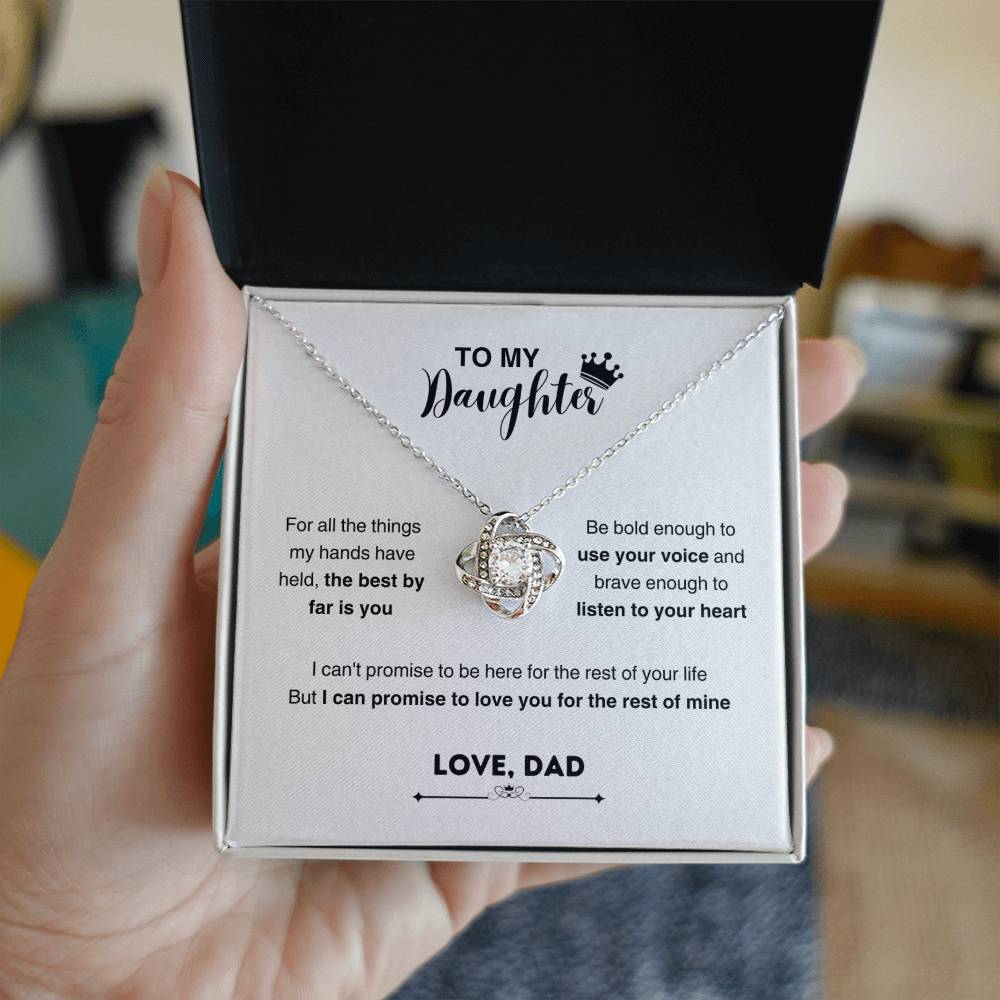 To My Beautiful Daughter, Love Knot Necklace, Gift From Dad, Dad to Daughter Gift, Christmas Gift Idea