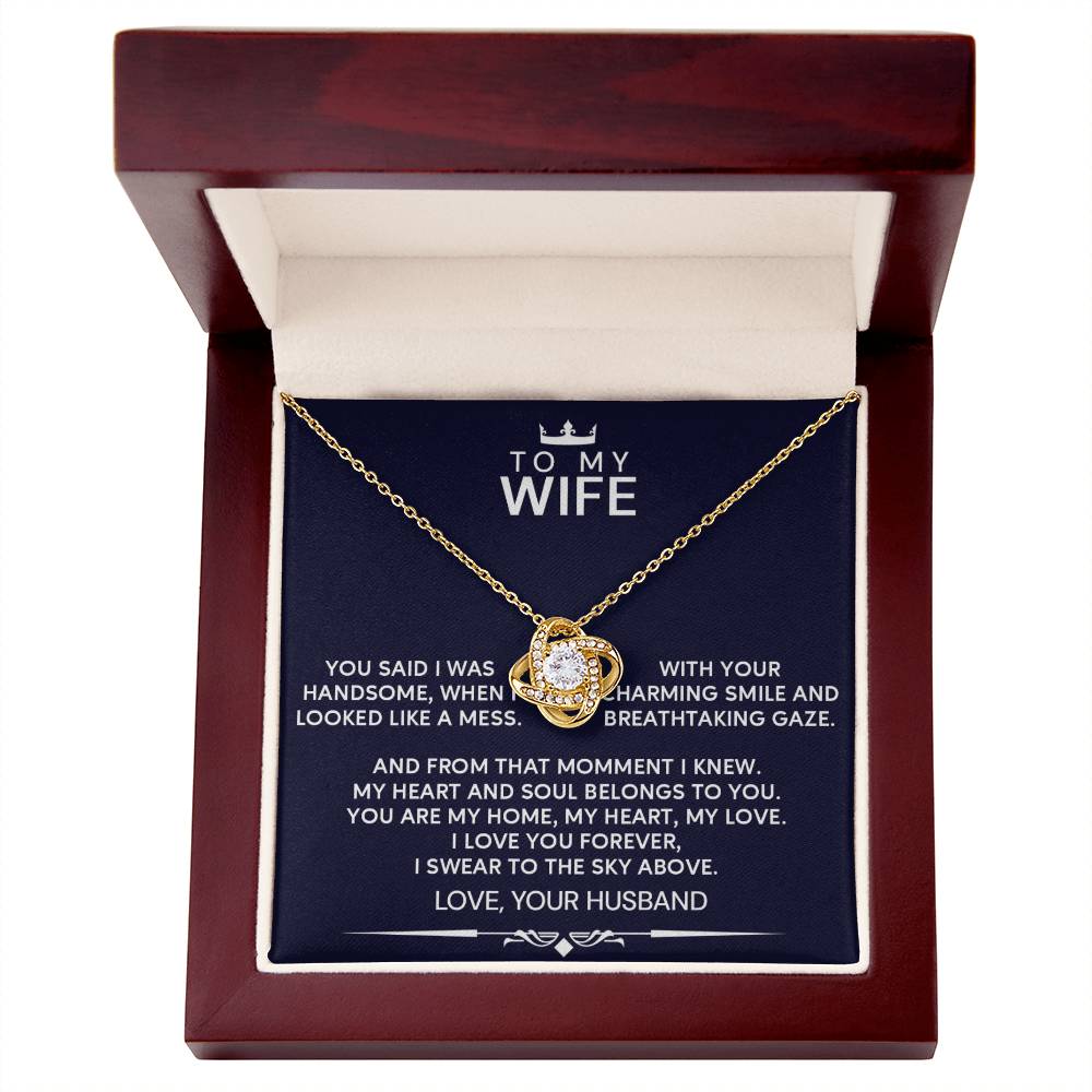 To My Wife I Swear to the Sky Love Knot Necklace