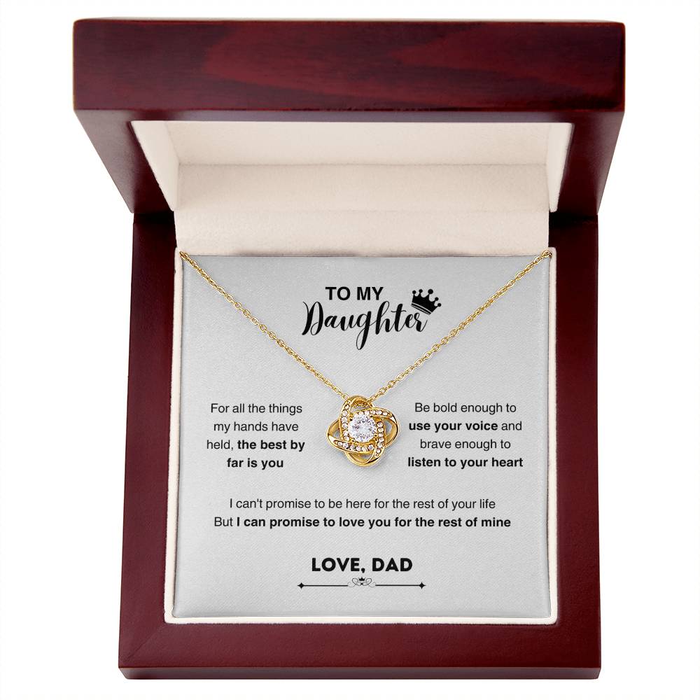 To My Beautiful Daughter, Love Knot Necklace, Gift From Dad, Dad to Daughter Gift, Christmas Gift Idea