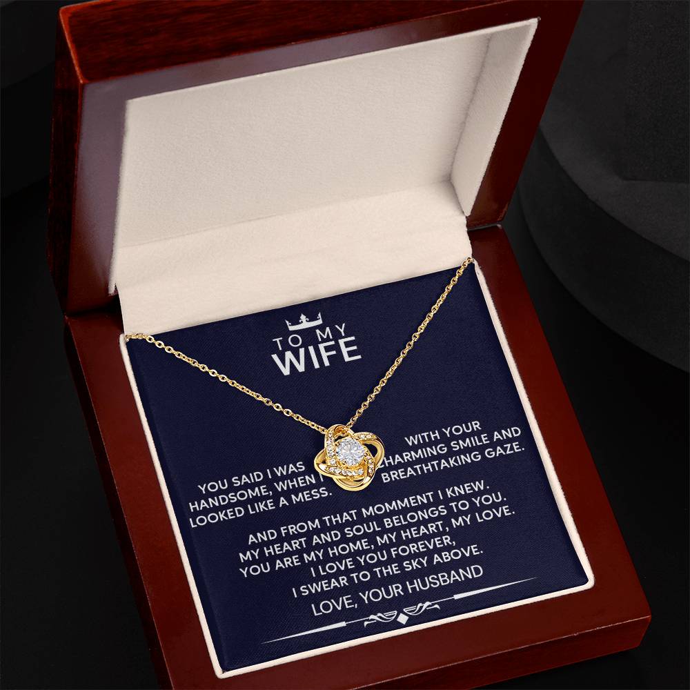 To My Wife I Swear to the Sky Love Knot Necklace