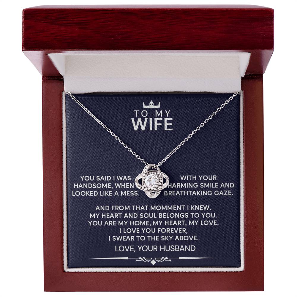 To My Wife I Swear to the Sky Love Knot Necklace