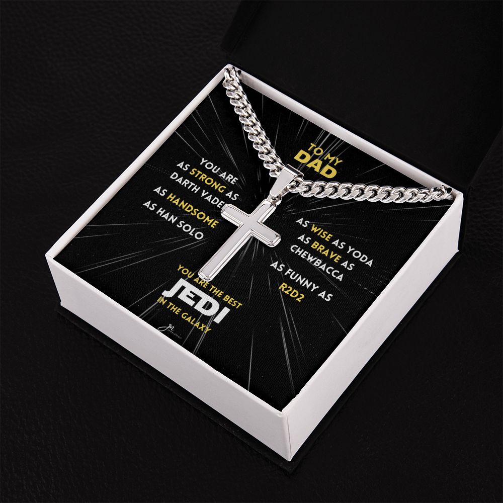 Best Dad Jedi Artisan Cross Necklace