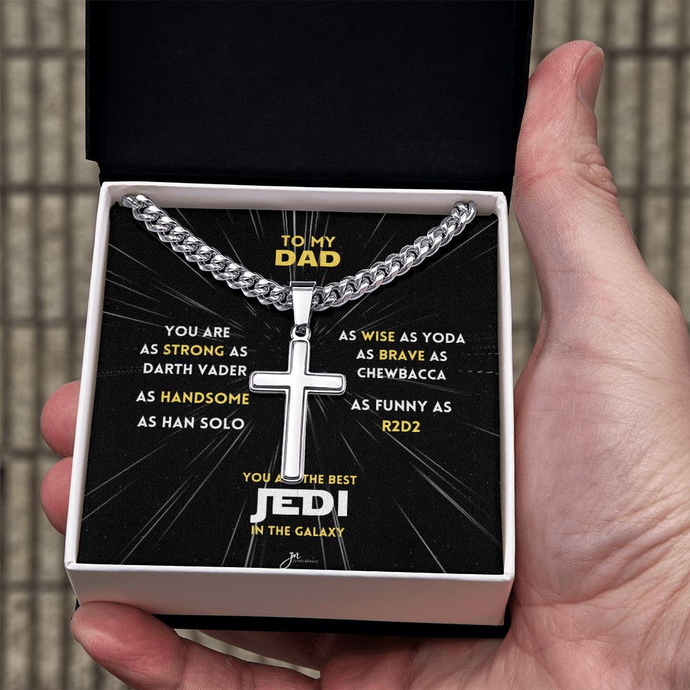 Best Dad Jedi Artisan Cross Necklace