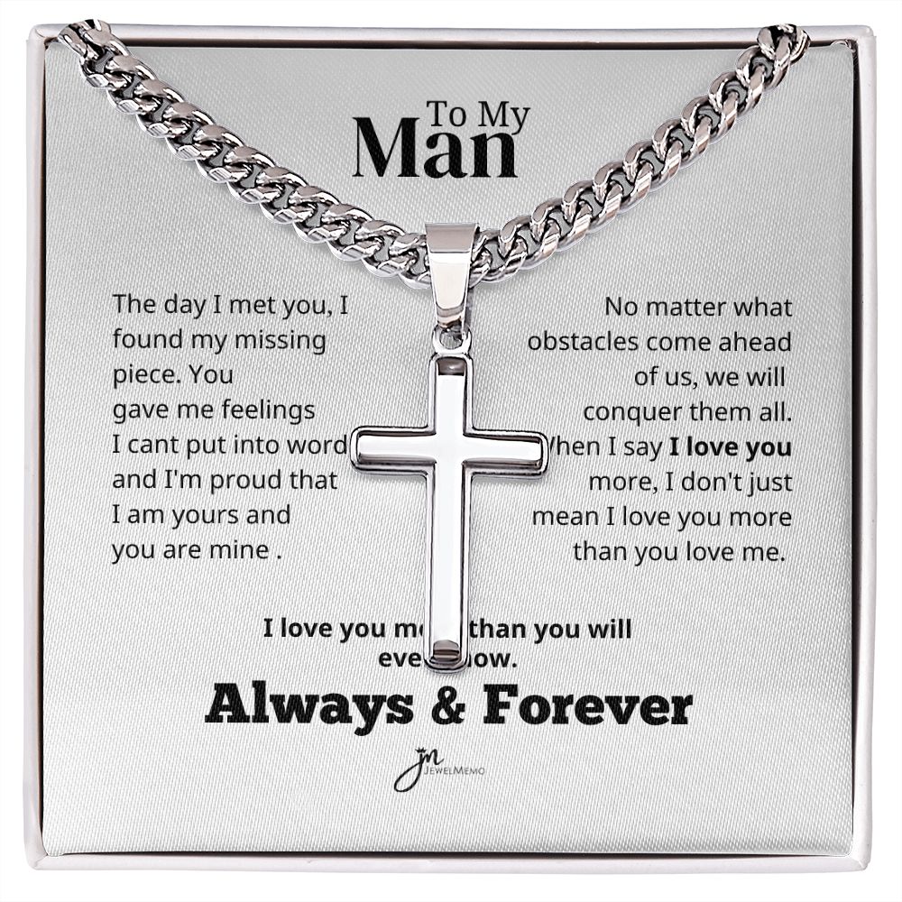 To My Man Artisan Cross Necklace