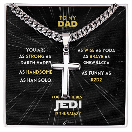 Best Dad Jedi Artisan Cross Necklace