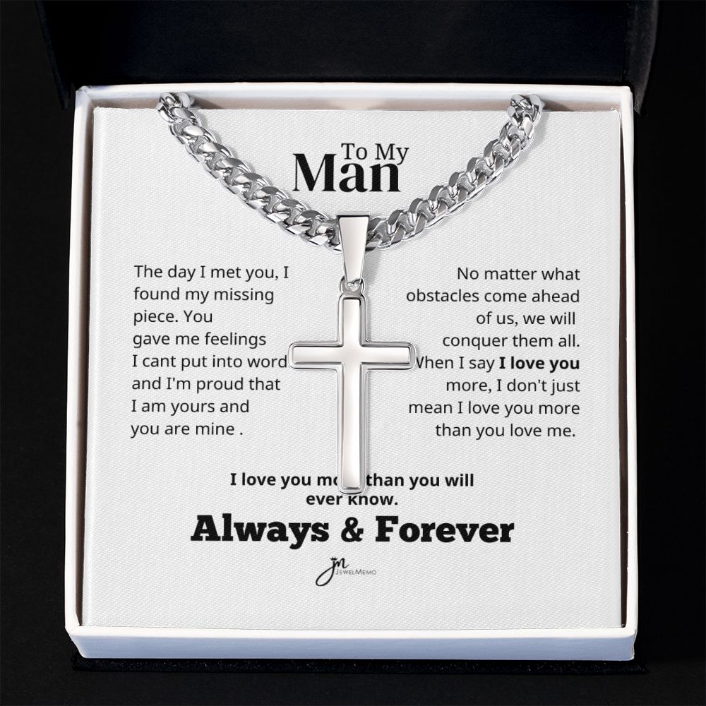 To My Man Artisan Cross Necklace