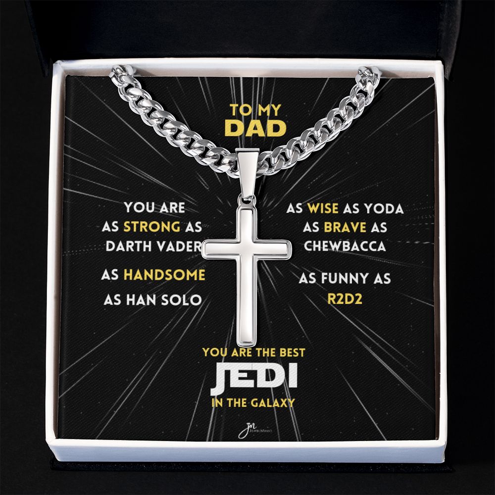 Best Dad Jedi Artisan Cross Necklace