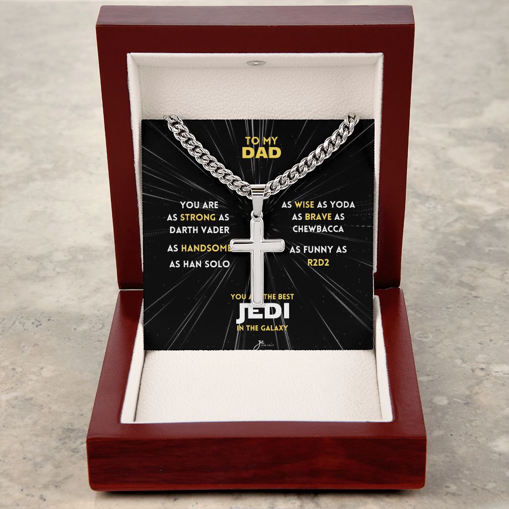 Best Dad Jedi Artisan Cross Necklace