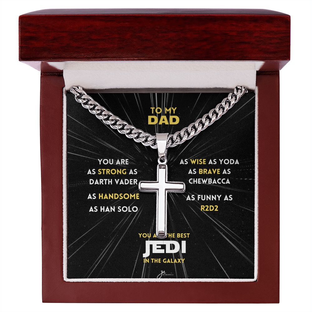 Best Dad Jedi Artisan Cross Necklace