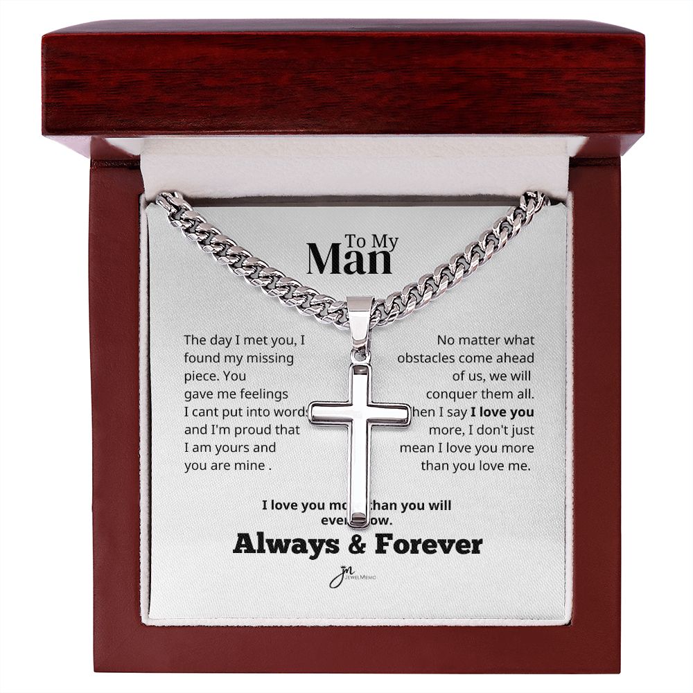 To My Man Artisan Cross Necklace