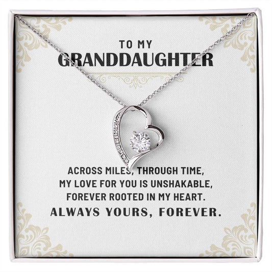 To My Granddaughter: Forever Love Necklace, A Symbol of Timeless Love and Connection.